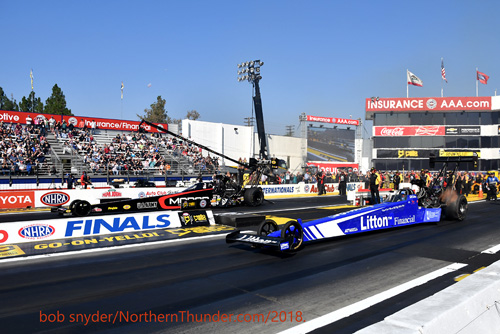 Bill Litton (near lane) - Leah Pritchett (far lane) - T/F